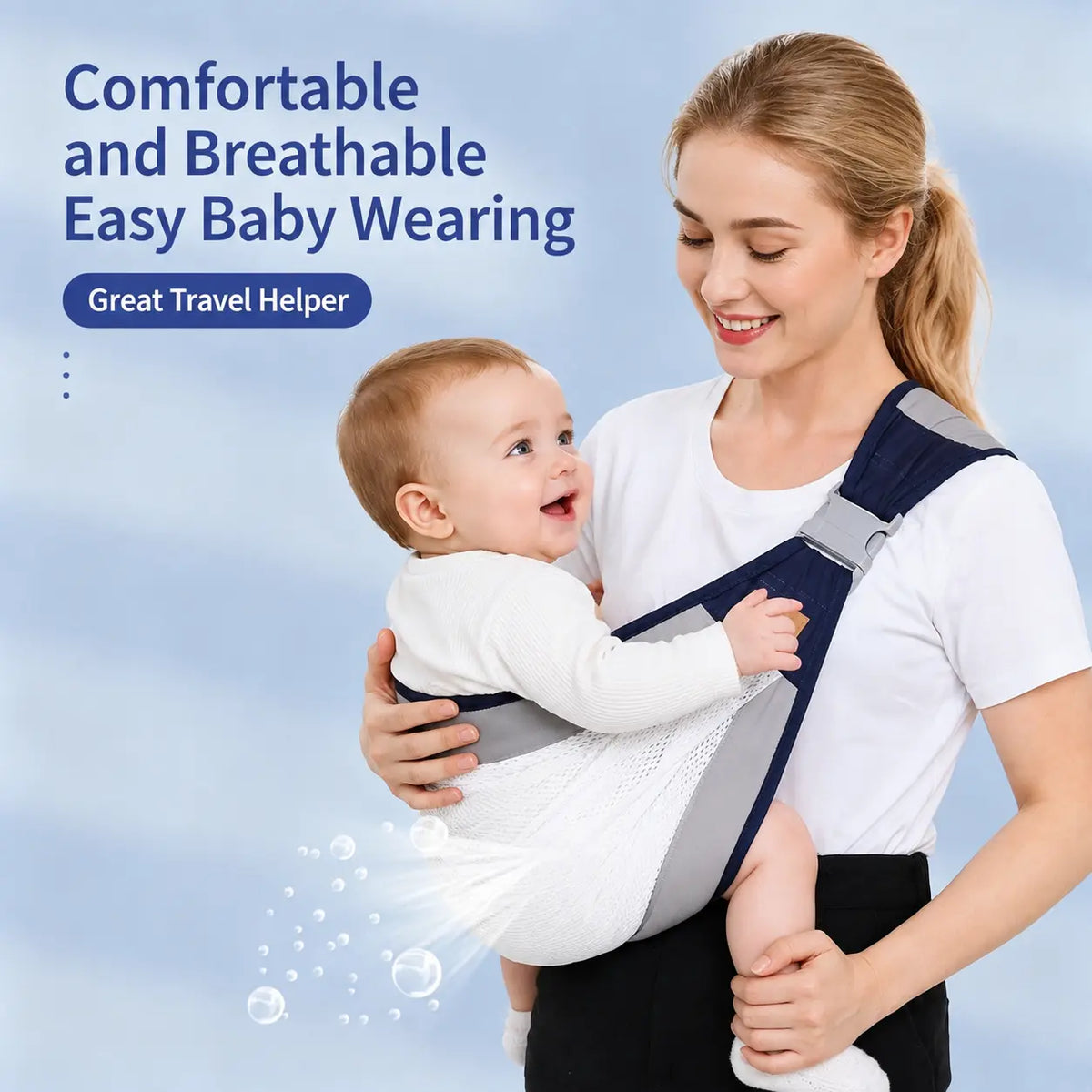 Ergonomic 6-in-1 Baby Carrier with Hip Seat & Lumbar Support