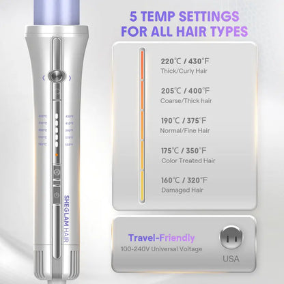 360° Airflow Styler Pro: Effortless Auto-Rotating Straightener & Curler for All-Day Hold