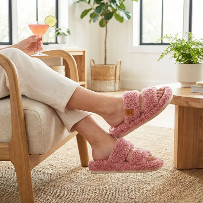 Ultra-Soft Cloud Plush Open-Toe House Slippers