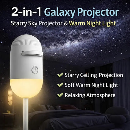 2-in-1 Dual-Mode USB Galaxy Star Projector & Bedside Night Light