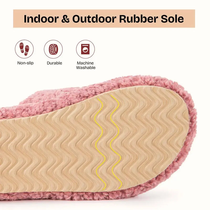 Ultra-Soft Cloud Plush Open-Toe House Slippers