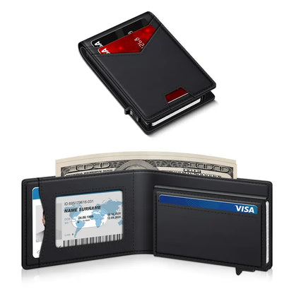 Pop-Up RFID Minimalist Carbon Fiber Wallet